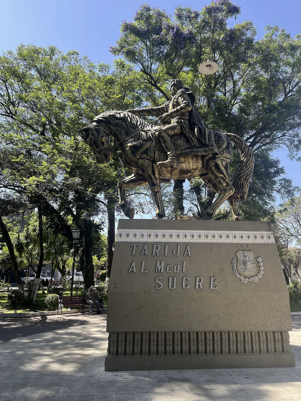 Equestrian statue of Antonio José de Sucre in Tarija, Bolivia