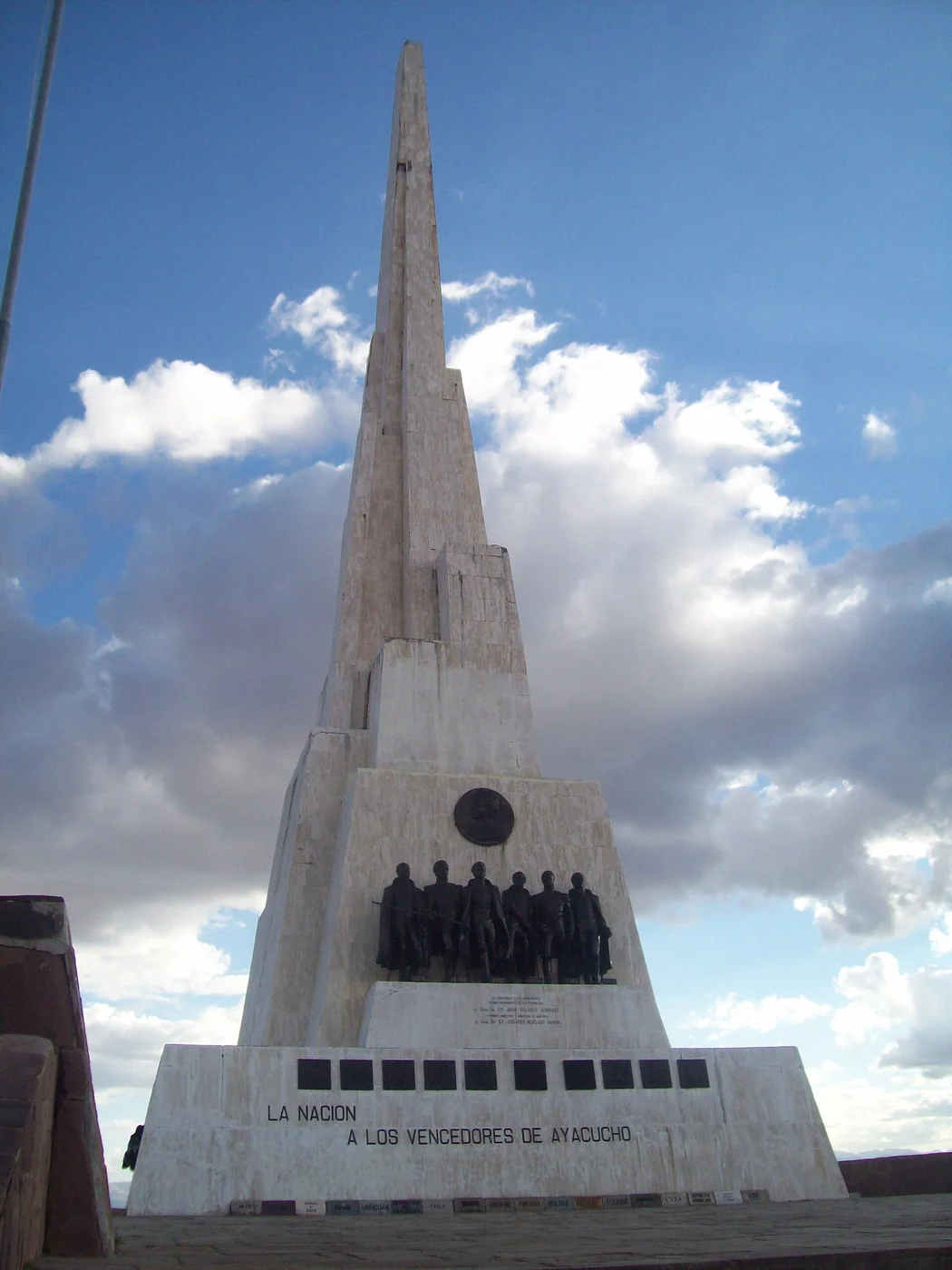 Obelisk at the Pampa de la Quinua battlefield