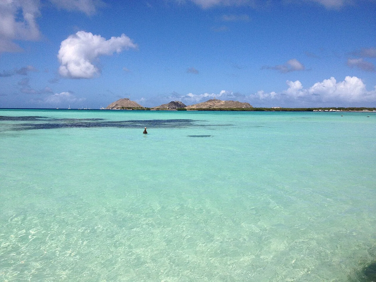 Open water and low-lying cays in Los Roques.