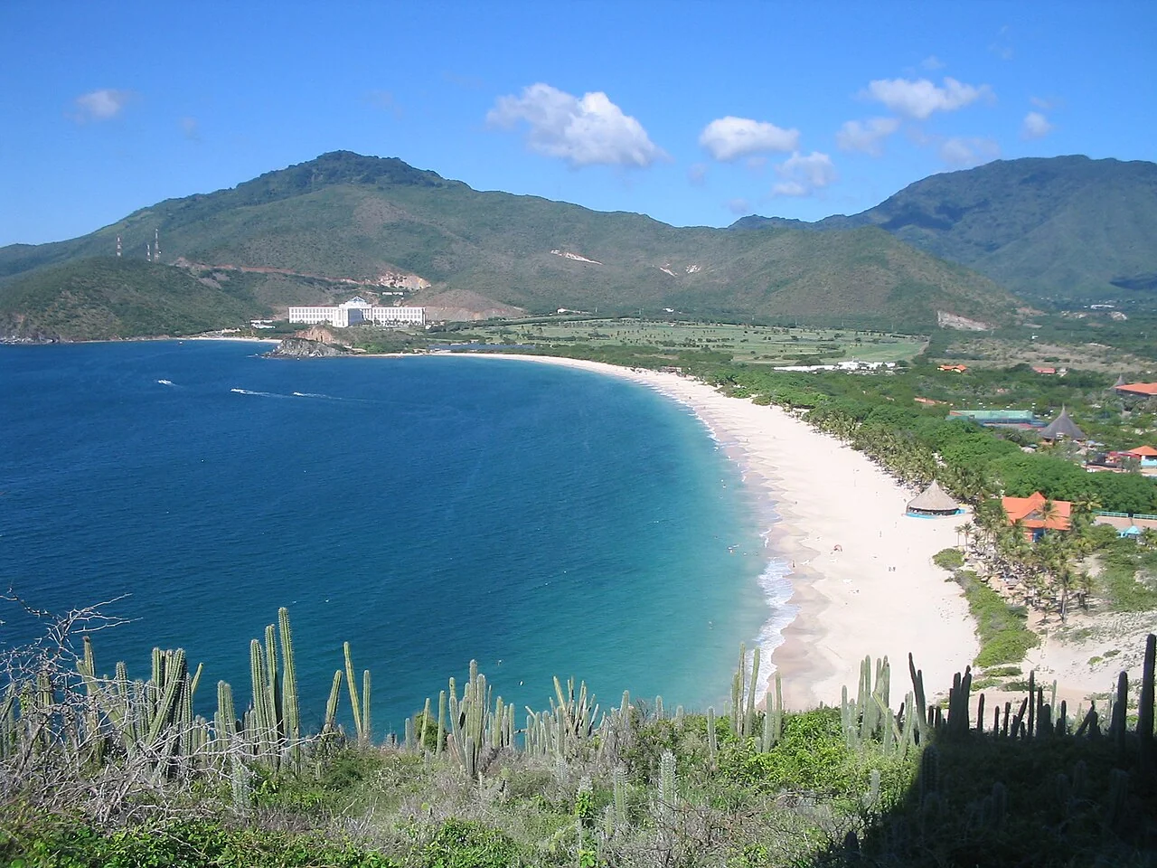 Playa Puerto Cruz on Margarita Island, shown from the lighthouse.