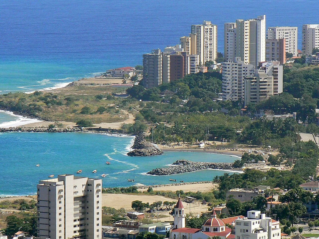 Macuto and its beaches in Vargas state, part of the central coast near Caracas.