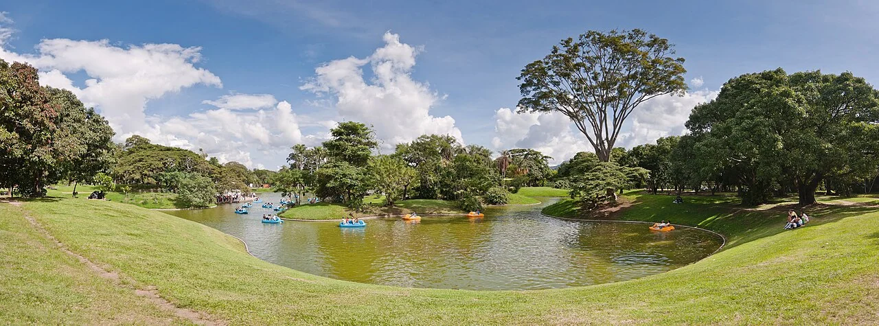 Parque del Este is an eastern Caracas public amenity; the image adds local context to the family and schooling trade-off discussion.