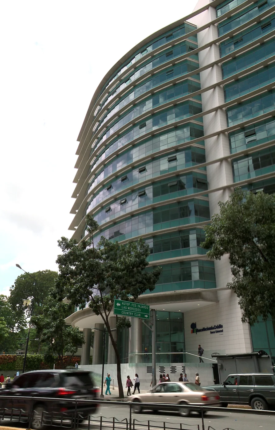 The Banco Nacional de Crédito headquarters in El Rosal represents the kind of local banking infrastructure freelancers may need to navigate.