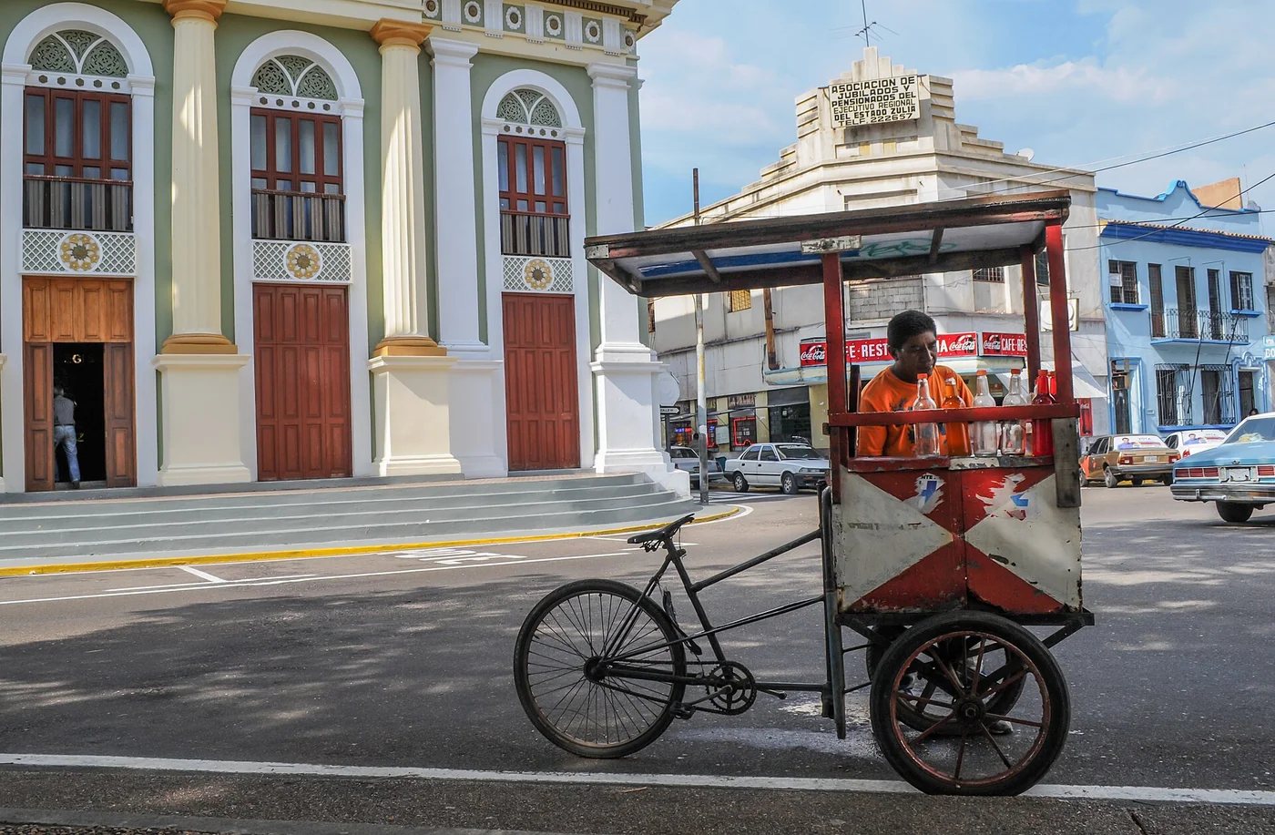 Street vendor selling cepillao in Maracaibo, Venezuela.