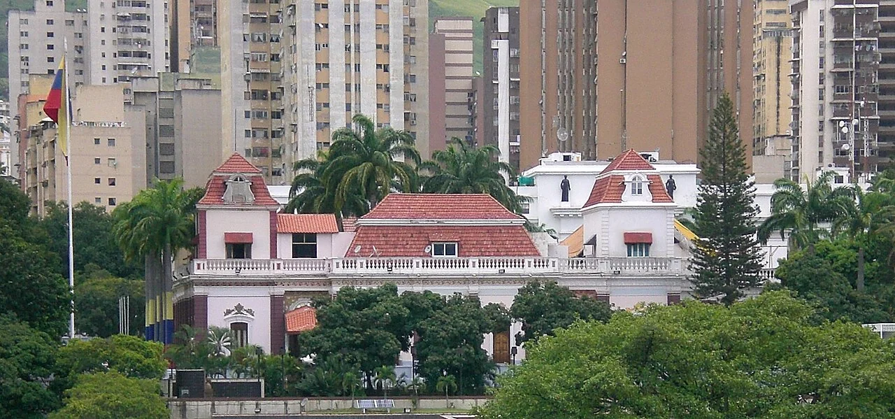 Miraflores Palace in Caracas, Venezuela, photographed in 2010.