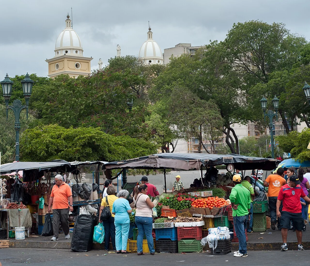 The market around the Basilica of Our Lady of Chiquinquirá in Maracaibo, Venezuela.