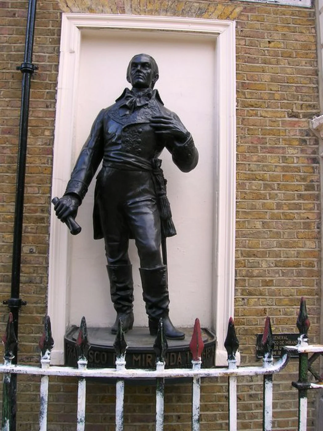 Francisco de Miranda statue on Fitzroy Street in London