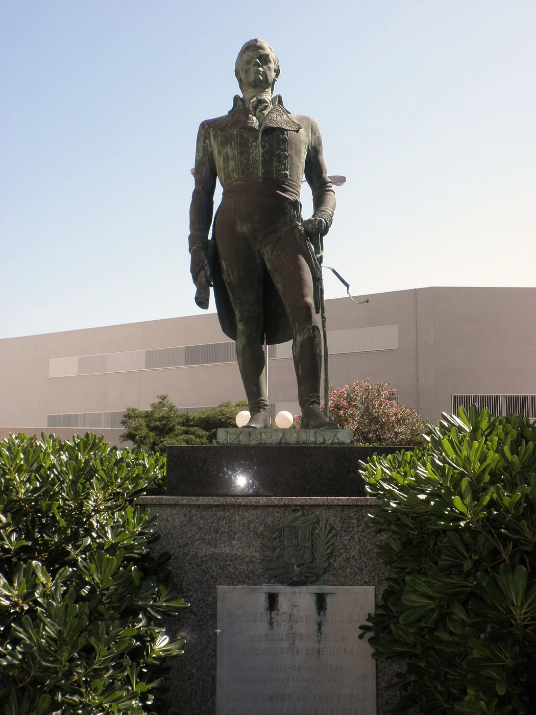 Monument to Francisco de Miranda in Cádiz