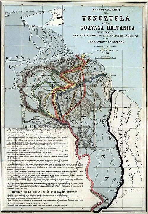 The 1899 Arbitral Tribunal and counsel in Paris, established under the 1897 arbitration treaty for the Venezuela–British Guiana boundary.
