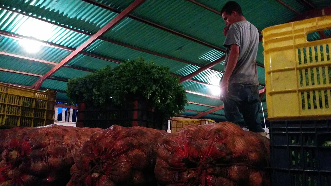 Galpón donde se almacenan los rubros cosechados por la comunidad de Mesa Arriba para su posterior distribución a la comunidad a través de la red del Plan Pueblo a Pueblo.