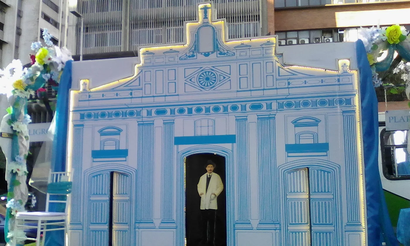 José Gregorio Hernández devotional float in Venezuela.