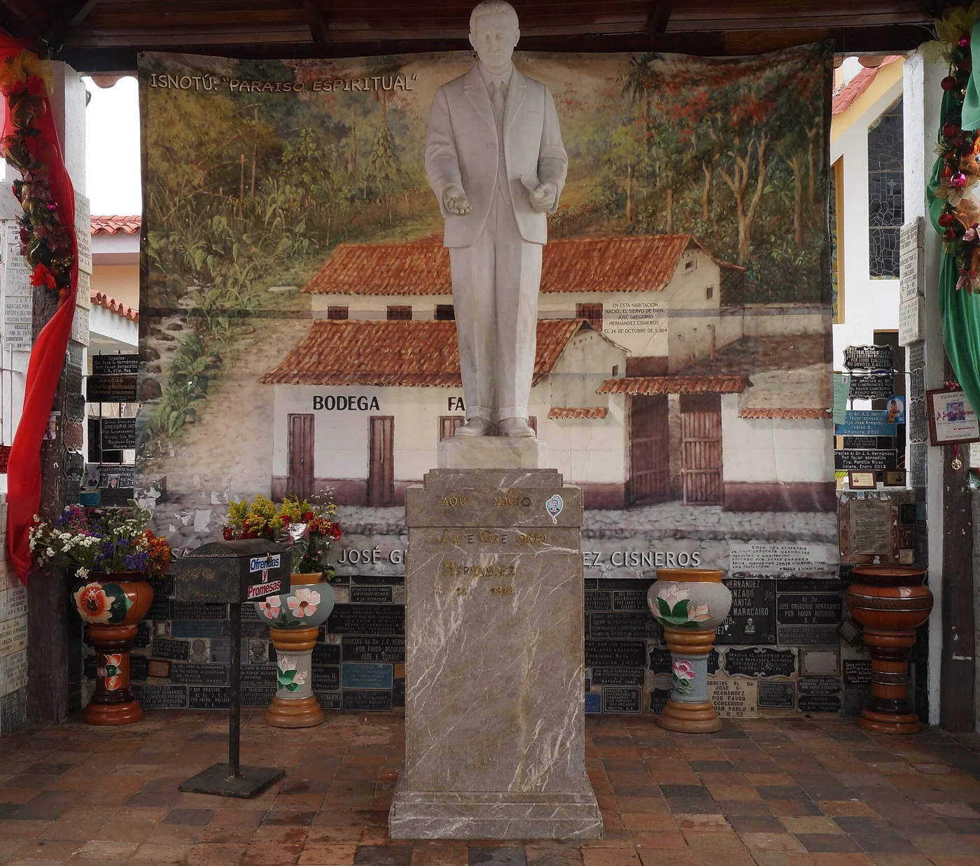 Statue of José Gregorio Hernández at the site of his former home in Isnotú, Trujillo.