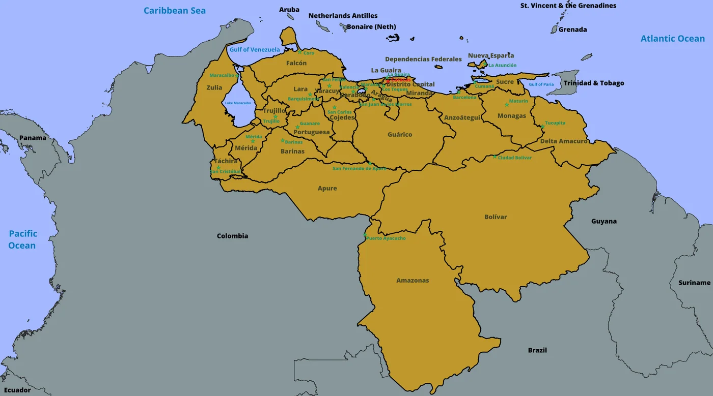 Venezuela States and Capitals