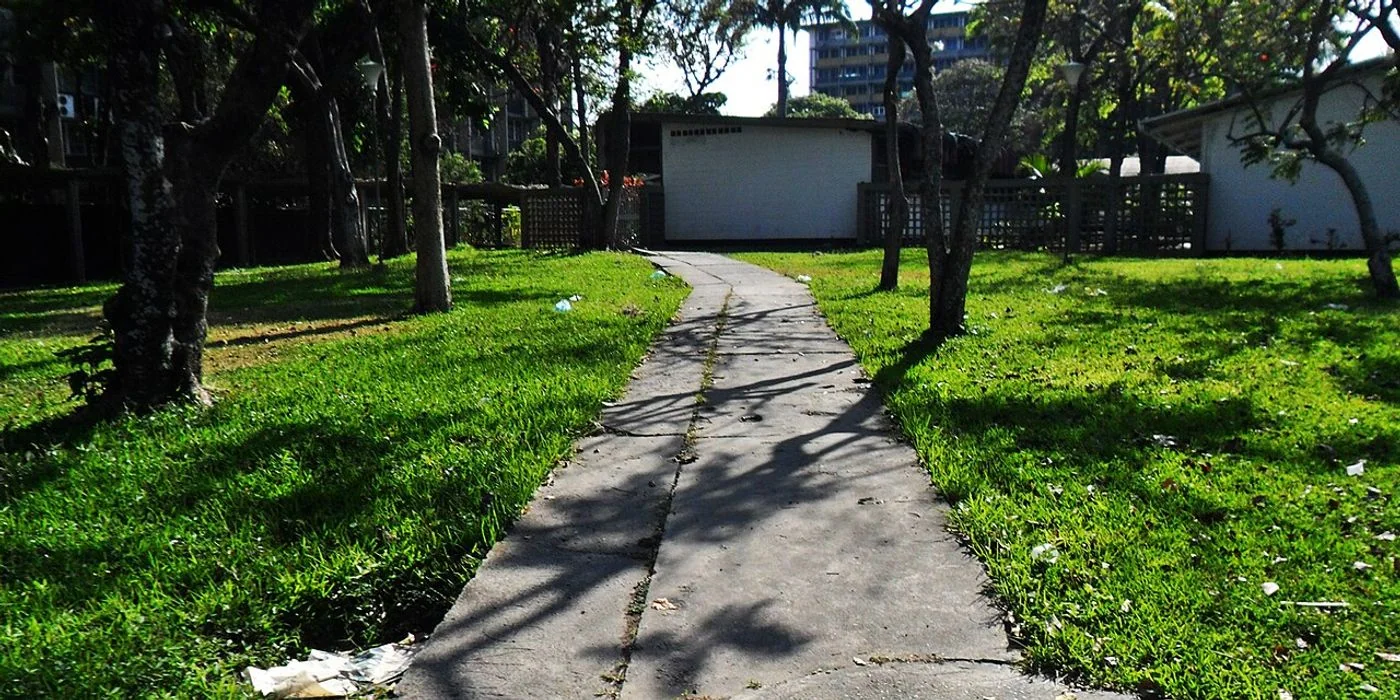 Paseo de los Vencedores walkway in Ciudad Universitaria, Caracas.