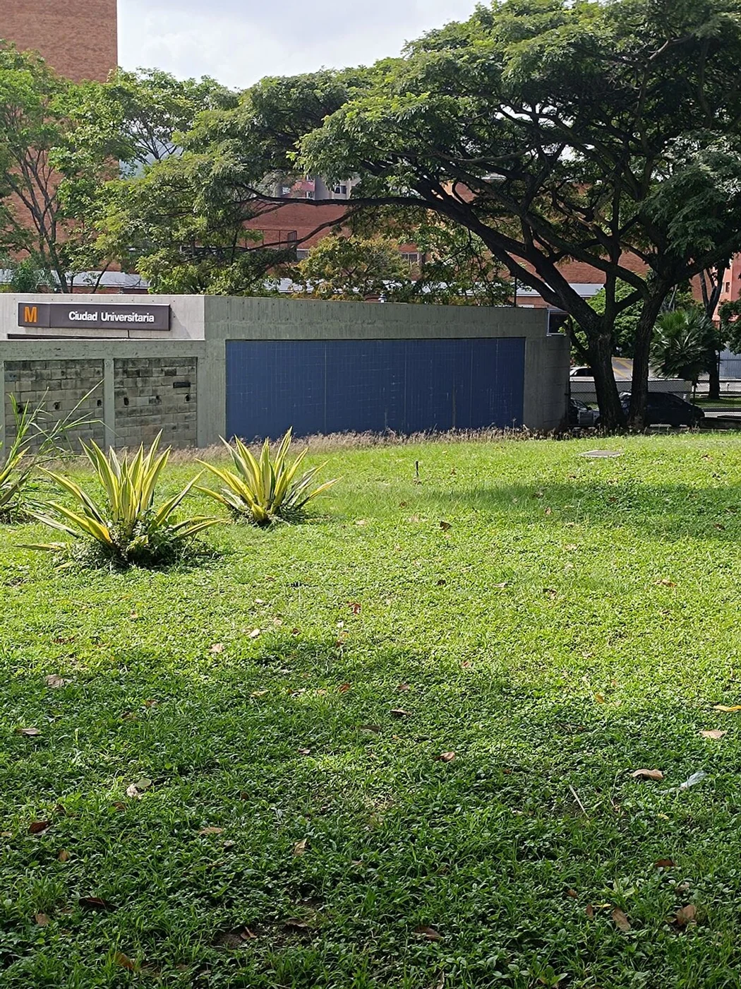 Station and access area near the Plaza de las Tres Gracias entrance to UCV in Caracas.