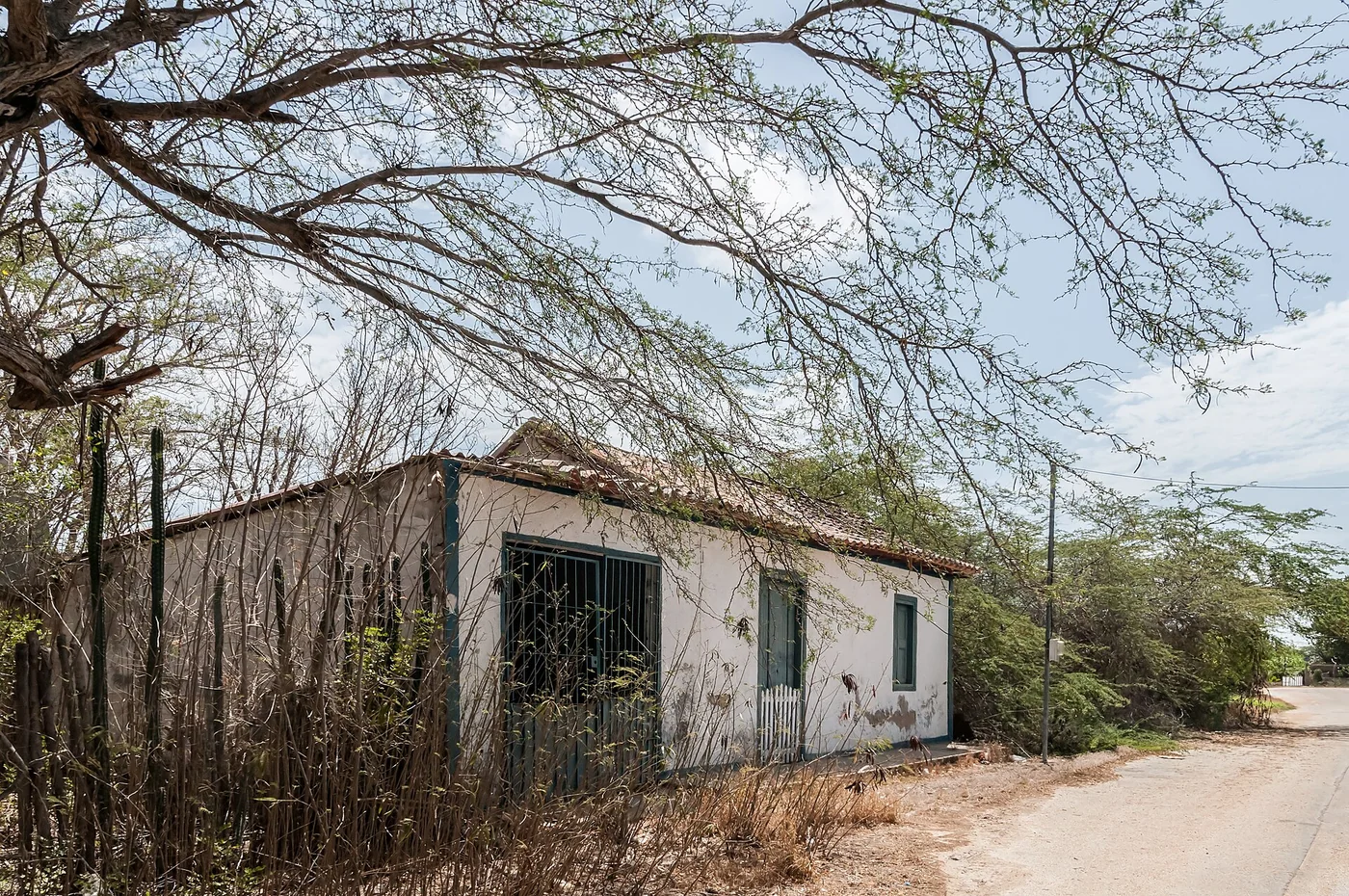 Abandoned tile-roofed house in Margarita Island, Venezuela.