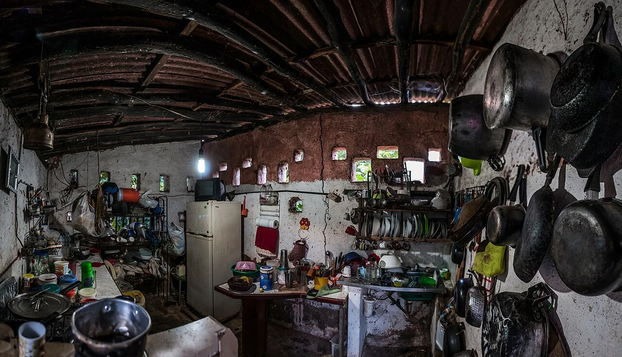 Traditional kitchen inside a colonial house in San Juan Bautista, Margarita Island.
