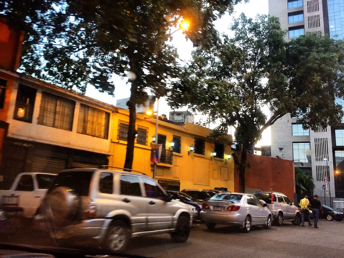 Sabana Grande street scene in Caracas with restaurants and mixed commercial buildings