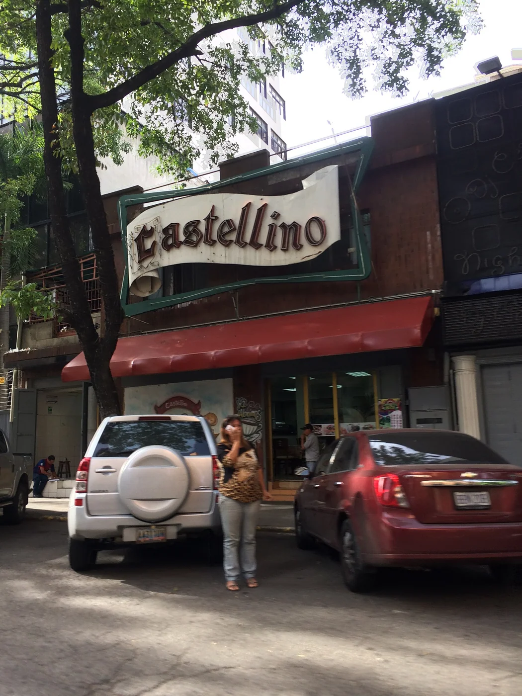 Castellino restaurant and heladería frontage on Avenida Francisco Solano López in Caracas