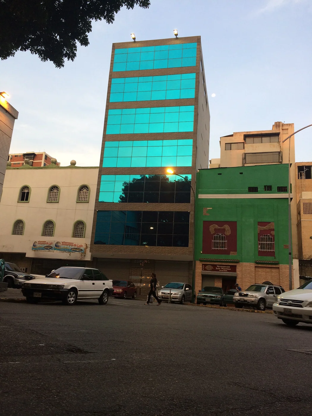 Restaurants and commercial buildings on Avenida Francisco Solano López in Caracas