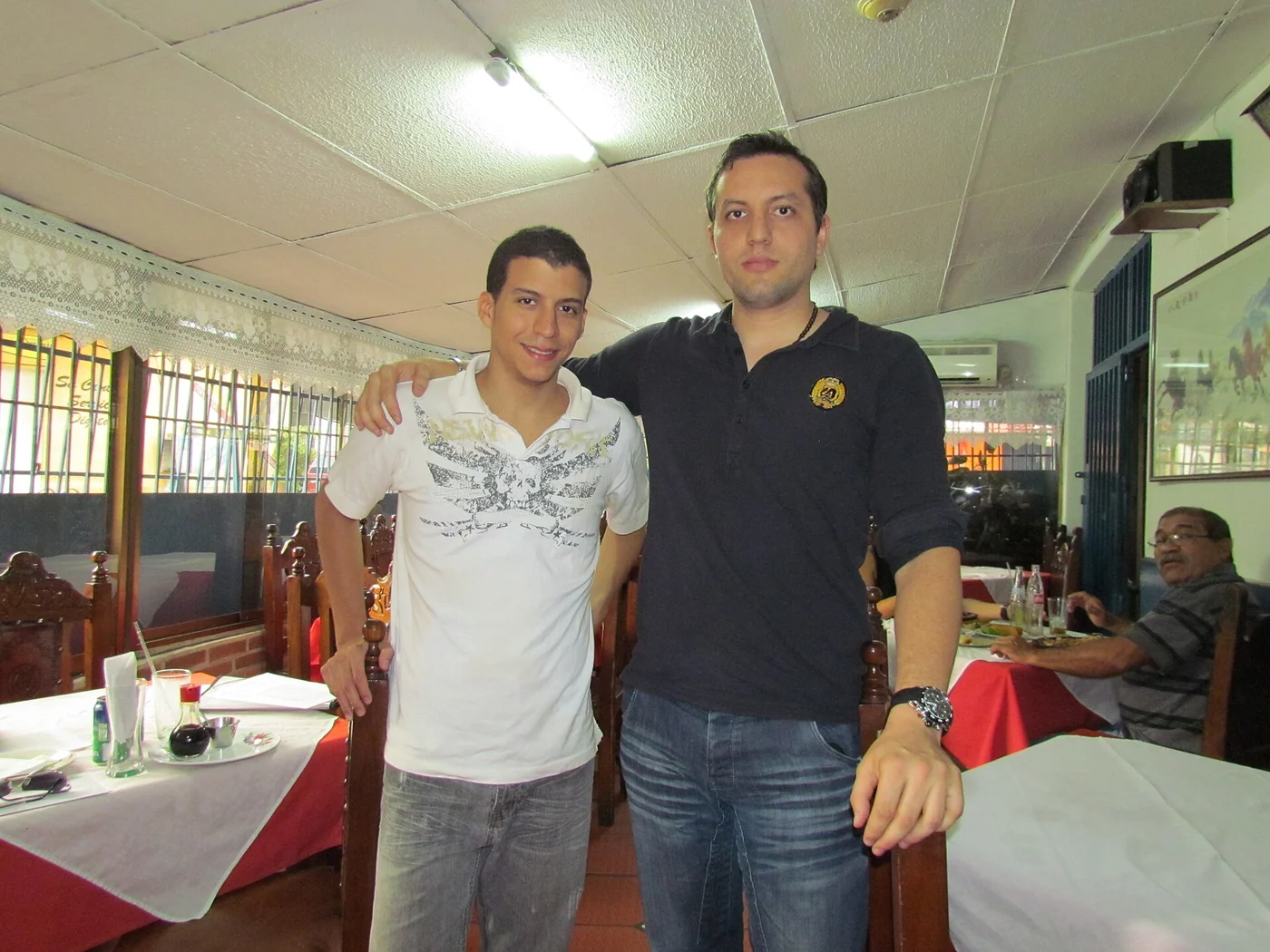 People gathered inside Restaurant Chino La Campiña in Caracas