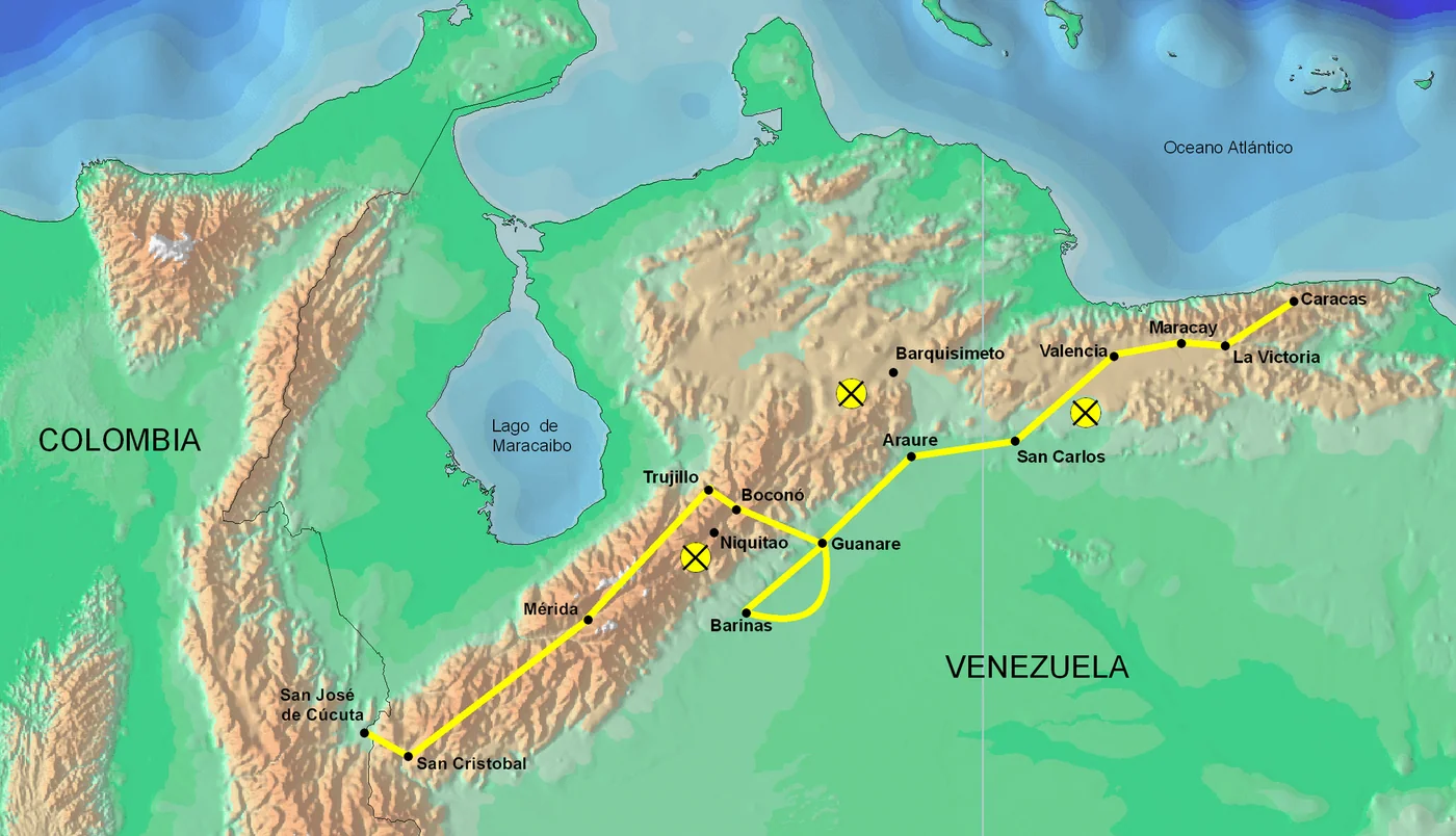 Ruta de la campaña admirable,fue una acción militar enmarcada dentro de la Guerra de Independencia de Venezuela.