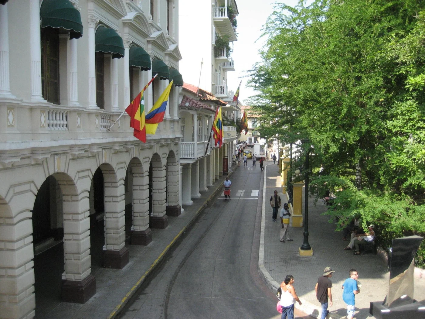 Alongside the Plaza Simon Bolivar, taken from the MonteSacro restaurant. Scenes from our trip to Cartagena, Colombia in January 2016