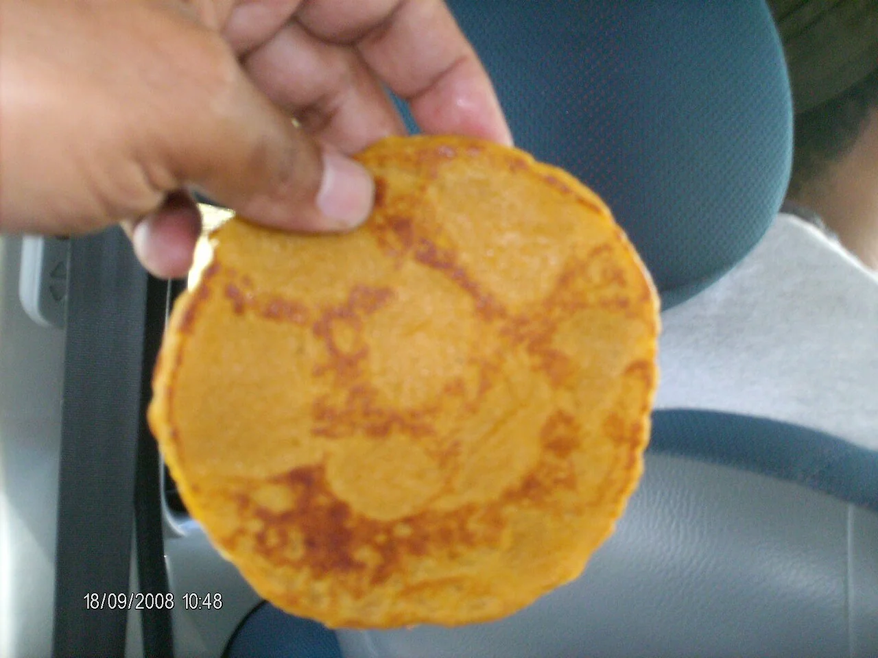 Venezuelan coroba arepa on a plate.