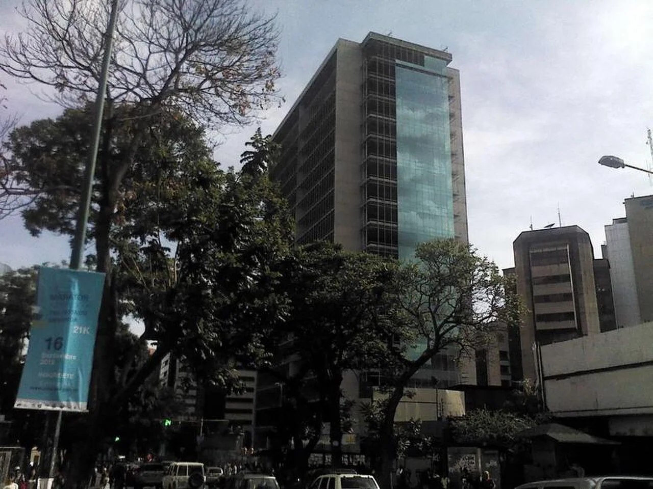 Modern financial district buildings in El Rosal, Caracas.