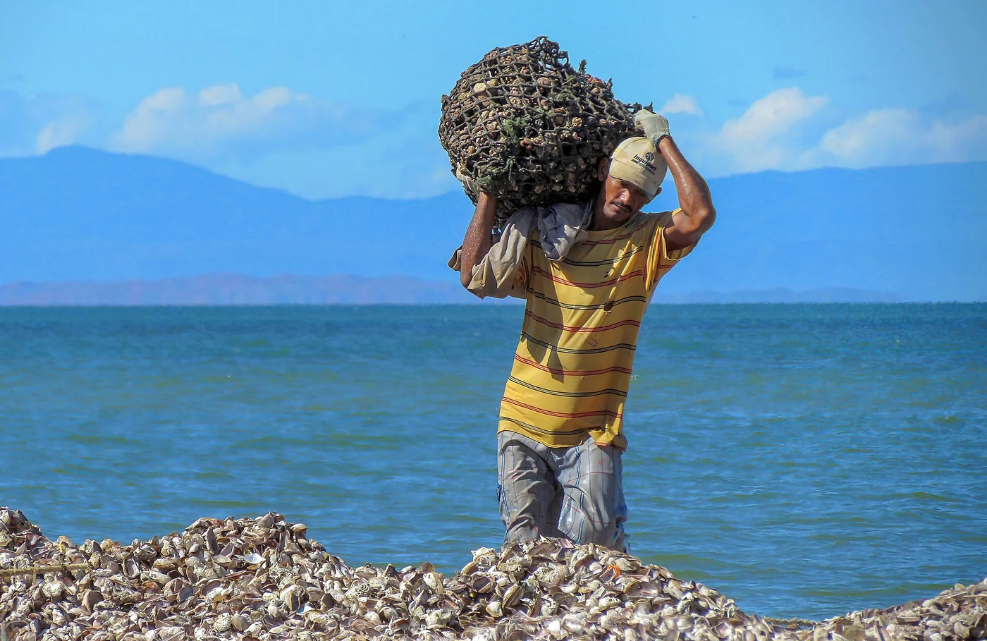 Margarita Island fisherman at the end of the workday.