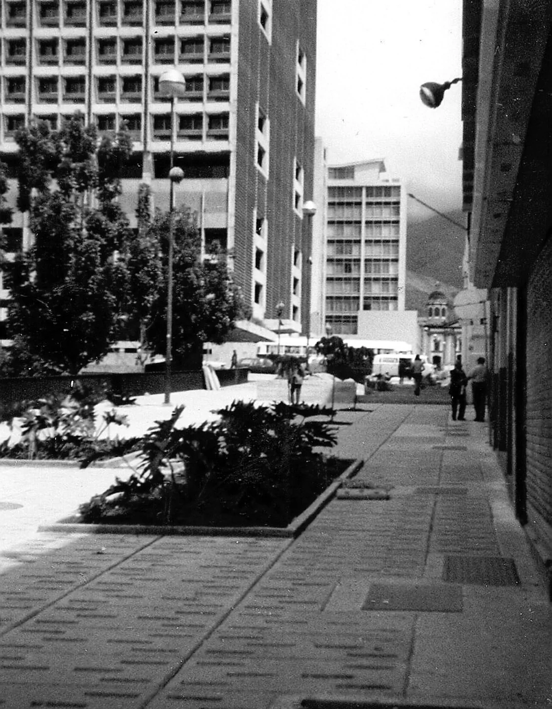 Caracas street corner at Santa Capilla photographed in 1971.