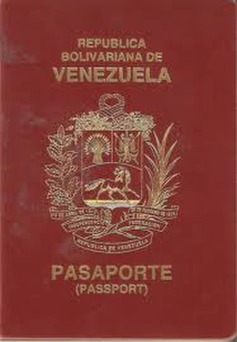 Historical Venezuelan passport cover photographed by the uploader.