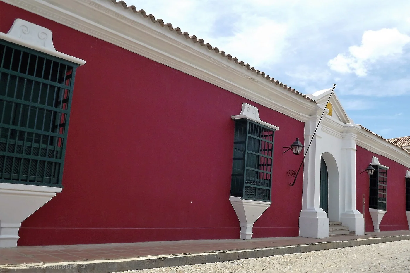 Historic Casa del Sol at the corner of Zamora and Federación streets in Coro.