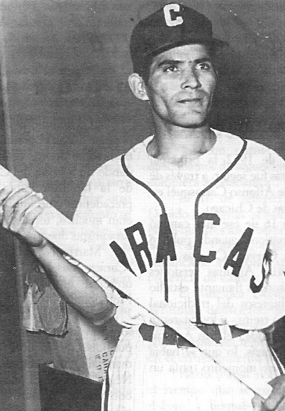 Pompeyo Davalillo (1928-2013) cuando jugaba con los Leones del Caracas