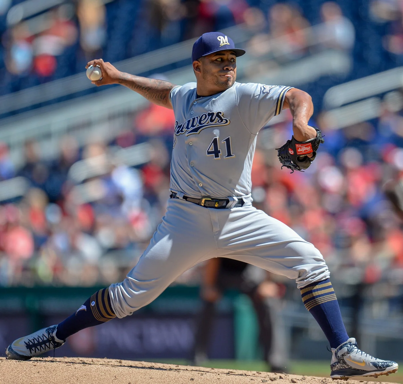Venezuelan pitcher Junior Guerra during a professional game
