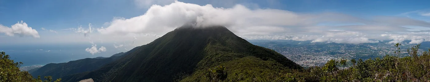 Caribbean Sea and El Ávila mountain chain near Caracas