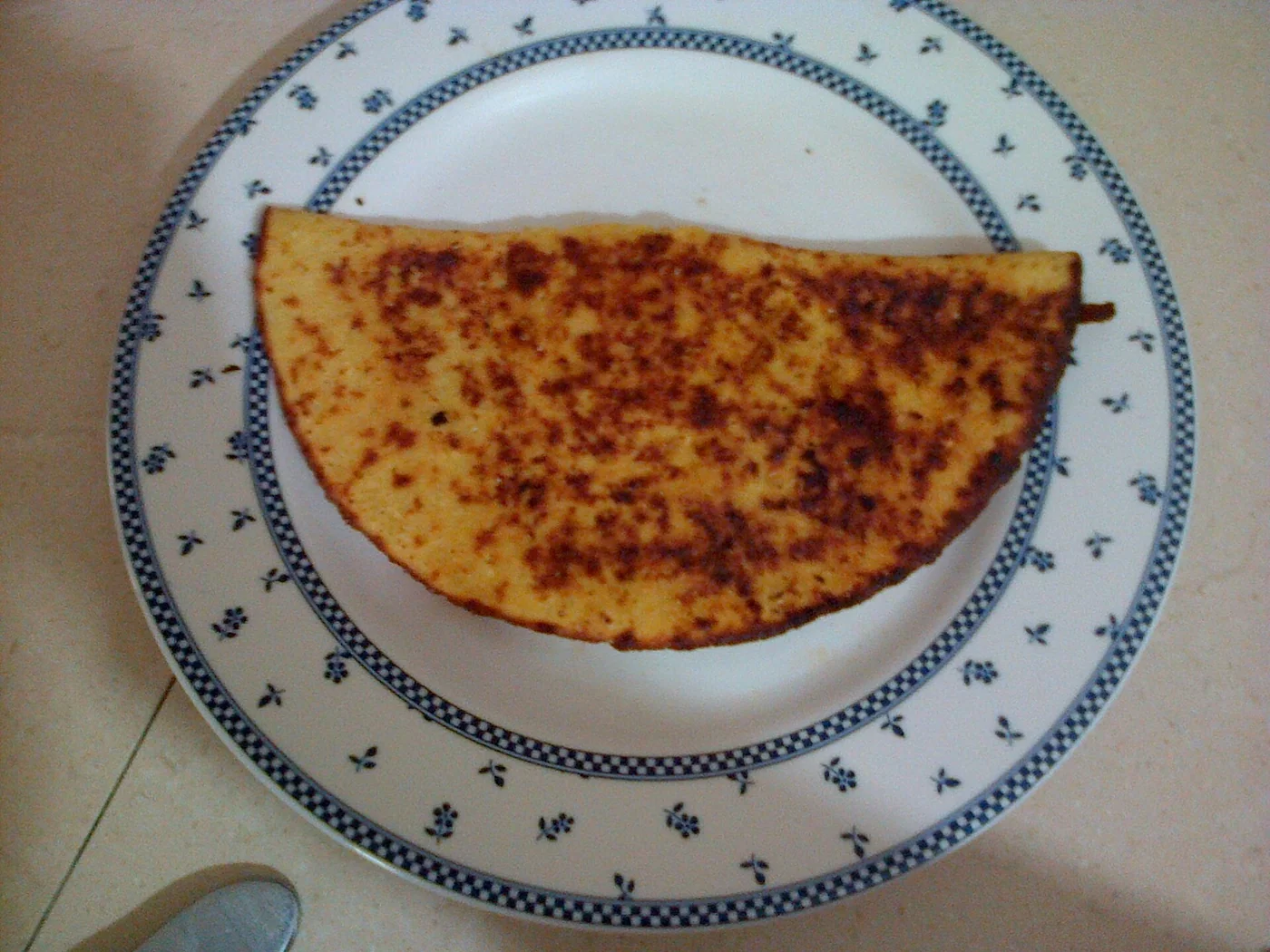 Venezuelan cachapa with cheese.