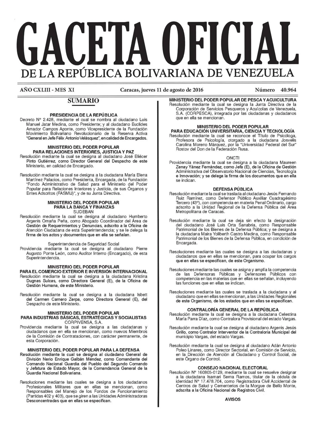Gaceta Oficial of Venezuela