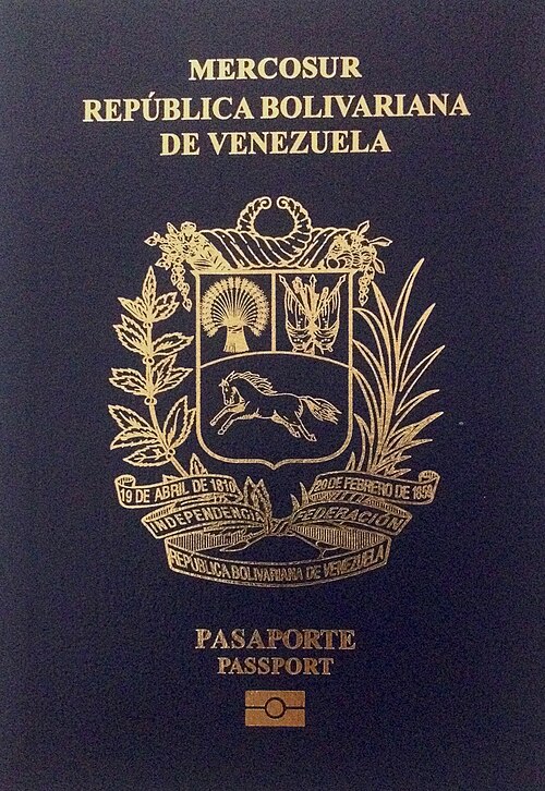 Cover of a Venezuelan Mercosur passport
